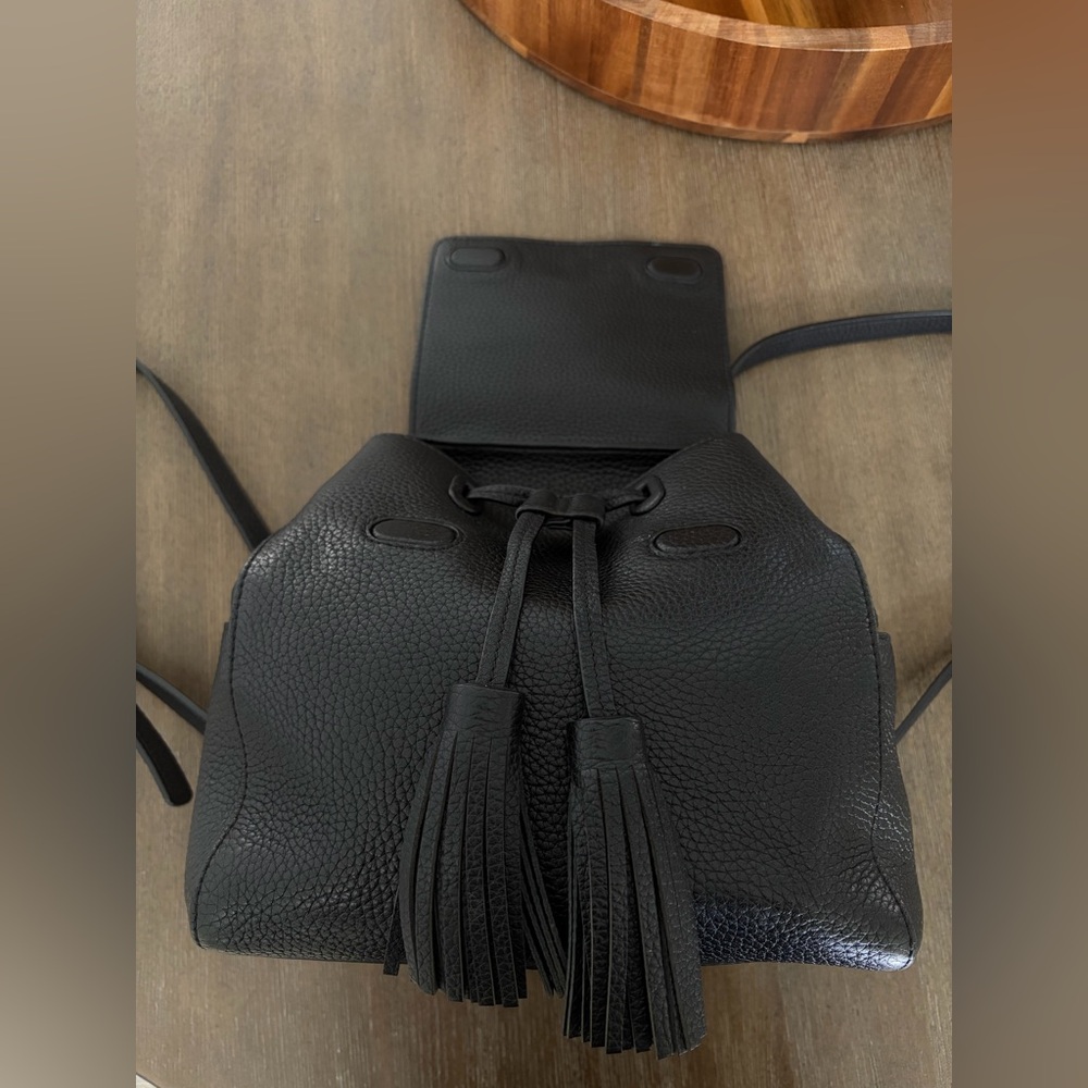 Tory Burch Thea Mini Backpack Black Pebbled Leather - Picture 4 of 16